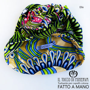 Turbante per capelli Cotone verde Elle Realizzato a Mano - Il Tocco di Minerva