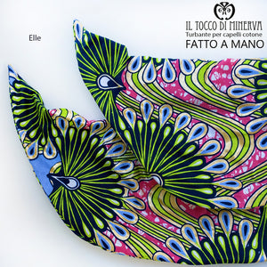 Turbante per capelli Cotone verde Elle Realizzato a Mano - Il Tocco di Minerva