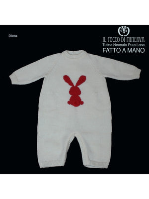Completo Neonato Rosso Pura Lana e Cotone Diletta Realizzata a Mano - Il Tocco di Minerva