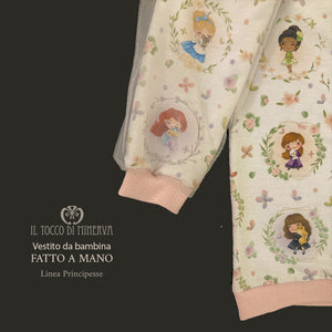 Vestito da bambina linea principessa - Fatto a mano - Il Tocco di Minerva