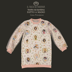 Vestito da bambina linea principessa - Fatto a mano - Il Tocco di Minerva