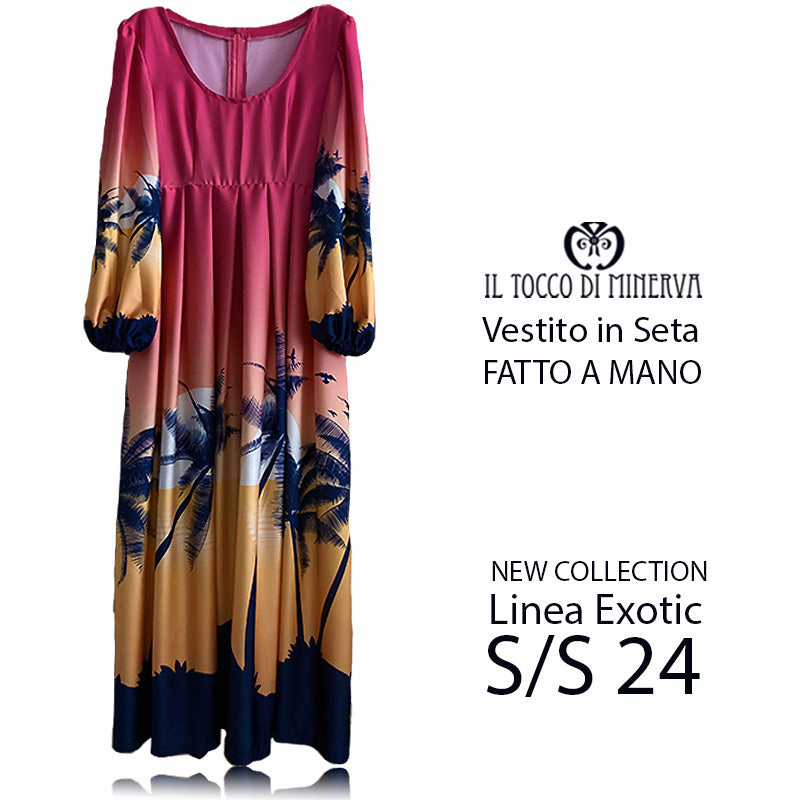 Abito lungo in seta Linea Exotic Summer 24 - Fatto a Mano - Il Tocco di Minerva