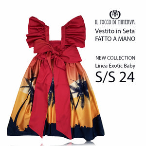 Vestito da bambina in seta Linea Exotic Summer 24 - Fatto a Mano - Il Tocco di Minerva