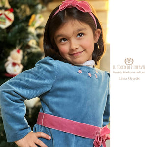 Vestito in velluto Bambina Linea Orsetto - Fatto a mano - Il Tocco di Minerva