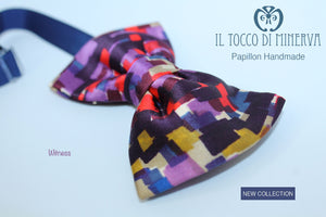 Papillon Uomo seta Witness tessuto alta moda - Realizzato a mano - Il Tocco di Minerva