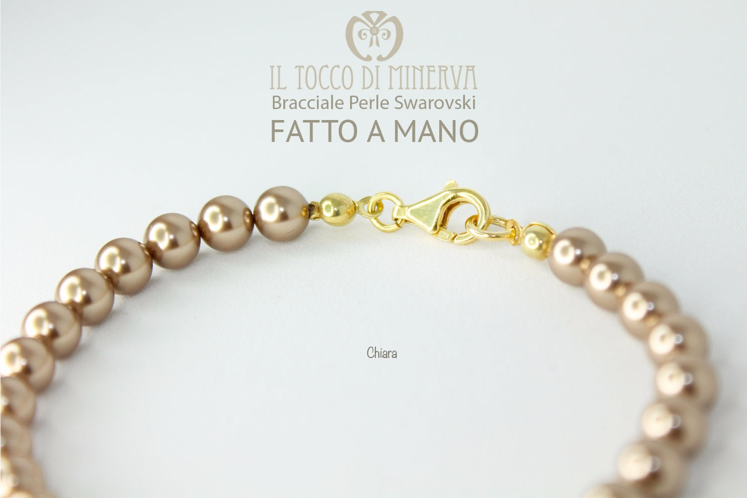 Bracciale Perle Swarovski Chiara Tortora - Realizzato a mano - Il Tocco di Minerva