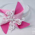 Cerchietto bianco/fucsia Girella Realizzato a mano – Handmade - Il Tocco di Minerva