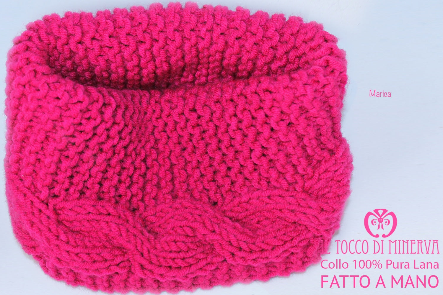 Sciarpa/Collo Lana Marica fucsia– realizzata a mano – HandMade - Il Tocco di Minerva