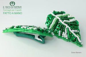 Fermaglio capelli dolce banano verde Handmade - Il Tocco di Minerva