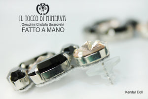 Orecchini Swarovski Kendall Doll Cipria Nero – realizzati a mano – HandMade - Il Tocco di Minerva