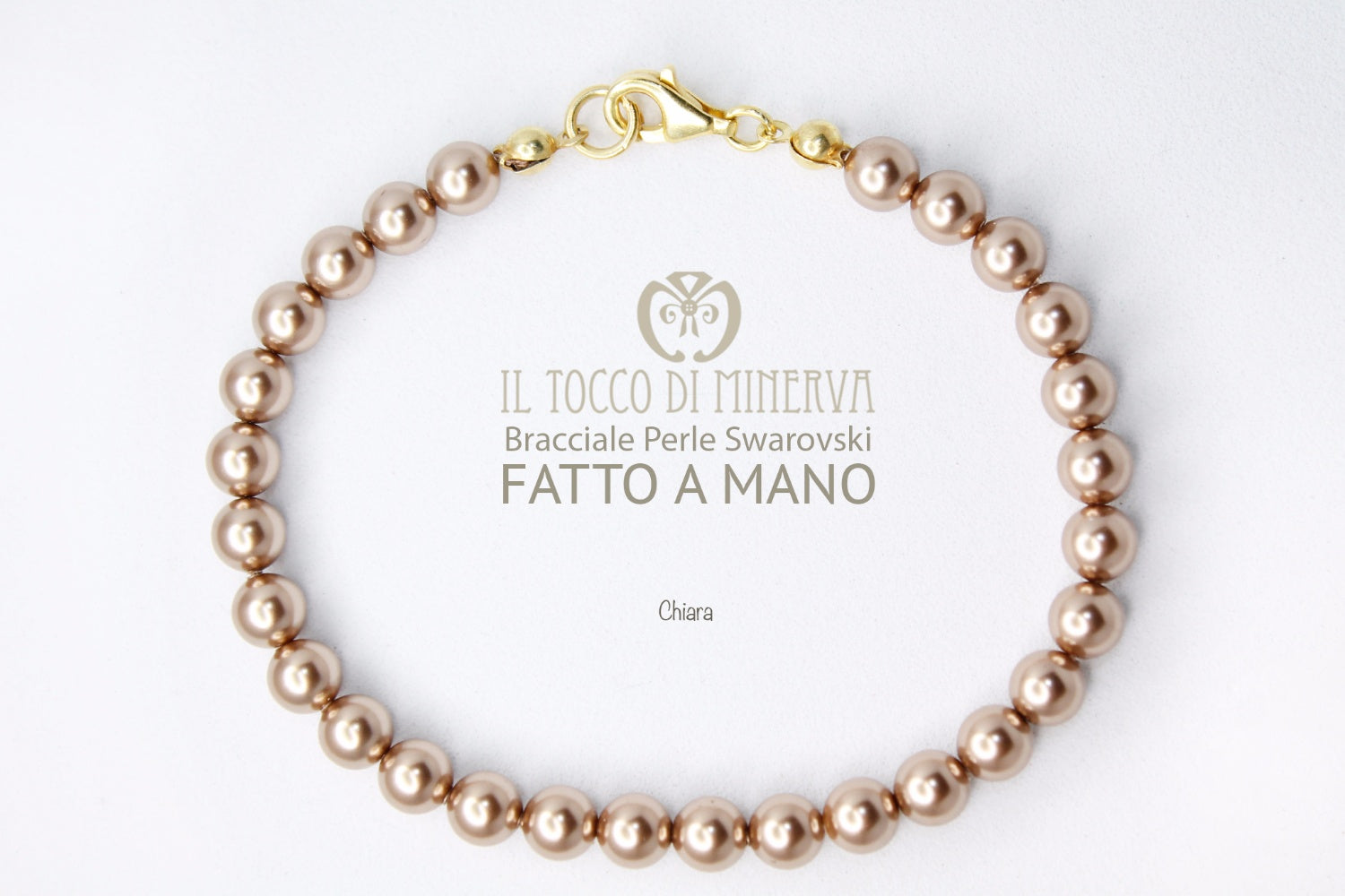 Bracciale Perle Swarovski Chiara Tortora - Realizzato a mano - Il Tocco di Minerva