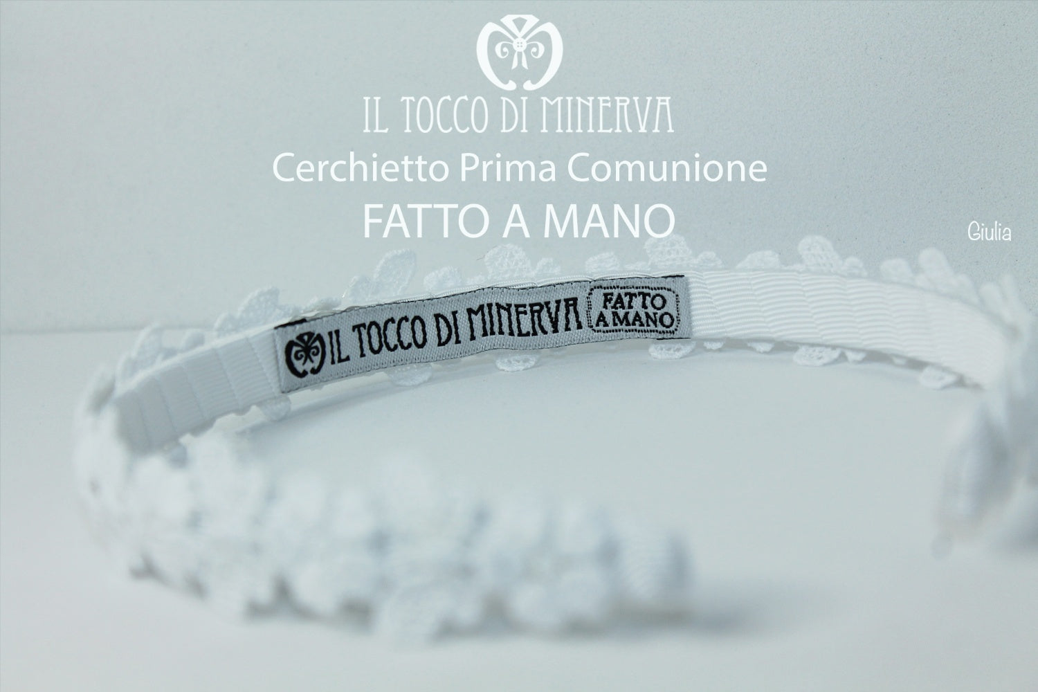 Cerchietto Prima Comunione Bianco Giulia Realizzata A Mano - Il Tocco di Minerva