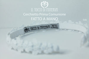 Cerchietto Prima Comunione Bianco Giulia Realizzata A Mano - Il Tocco di Minerva