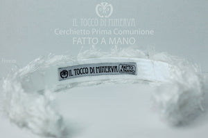Cerchietto Prima Comunione Bianco Florenza Realizzata A Mano - Il Tocco di Minerva