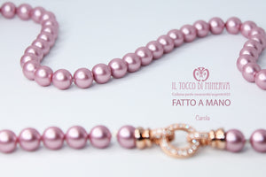 Collana Perle Swarovski Carola Rosa antico – Realizzata a mano - Il Tocco di Minerva