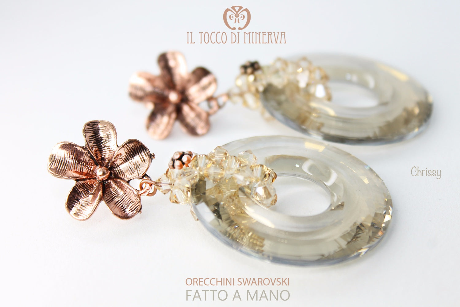 Orecchini Chrissy golden/rosato – realizzati a mano – HandMade - Il Tocco di Minerva