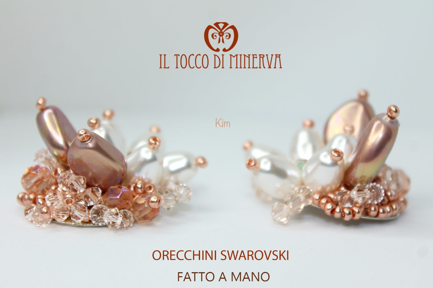 Orecchini cipria Kim Cristallo Swarovski - Realizzati a mano - Il Tocco di Minerva