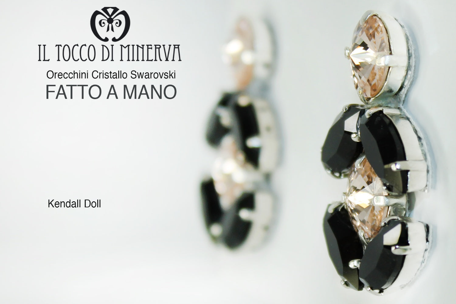 Orecchini Swarovski Kendall Doll Cipria Nero – realizzati a mano – HandMade - Il Tocco di Minerva