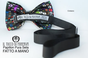 Papillon Uomo Cristiano seta tessuto alta moda - Realizzato a mano - Il Tocco di Minerva