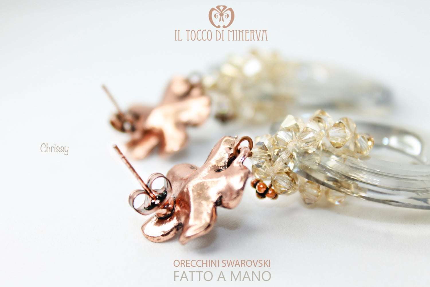 Orecchini Chrissy golden/rosato – realizzati a mano – HandMade - Il Tocco di Minerva