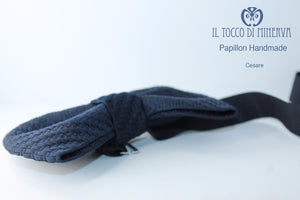 Papillon Uomo Cesare seta tessuto alta moda Linea Sposo - Realizzato a mano - Il Tocco di Minerva