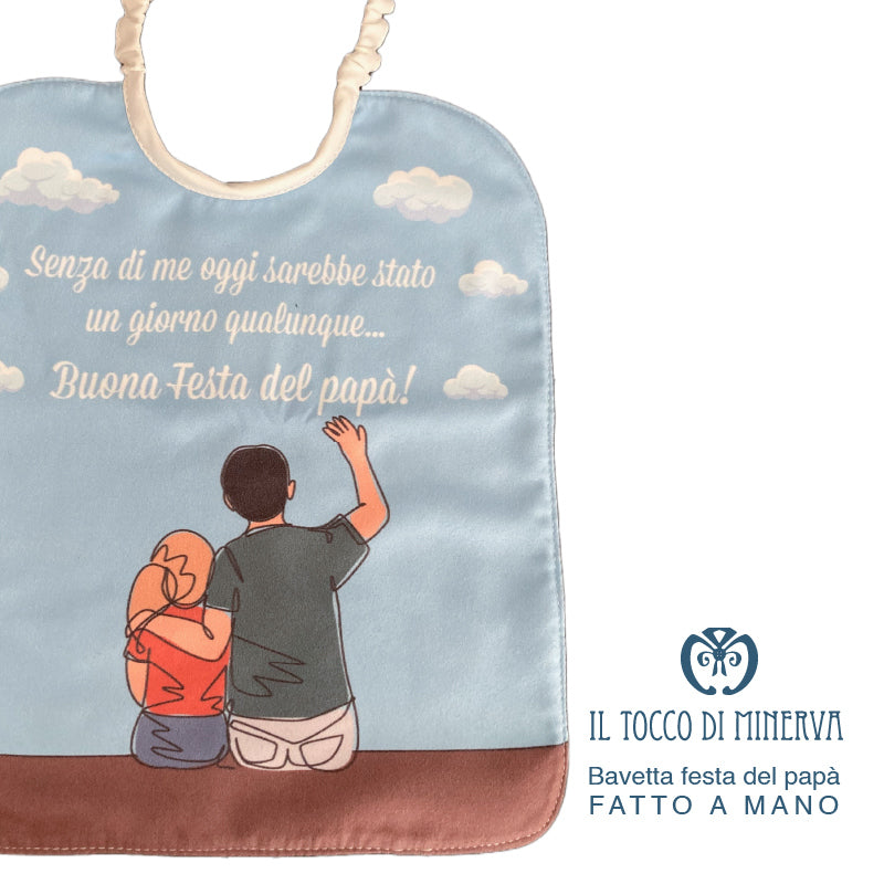 Bavaglino da bambina Festa del Papa' - Fatto a Mano - Il Tocco di Minerva