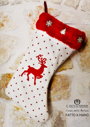 Calza della Befana Realizzata a Mano Renna - Il Tocco di Minerva