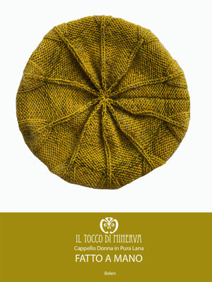 Cappello donna blu in lana e mohair Belen - Realizzato a mano - Il Tocco di Minerva