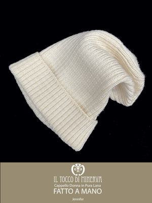 Cappello donna rosa in pura lana Jennifer - Realizzato a mano - Il Tocco di Minerva