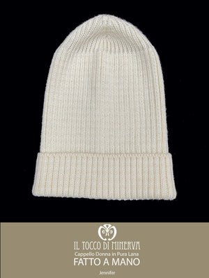 Cappello donna rosa in pura lana Jennifer - Realizzato a mano - Il Tocco di Minerva