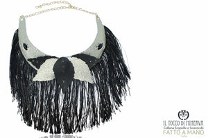 Collana ecopelle e swarovski Sophia Realizzata a mano – Handmade - Il Tocco di Minerva