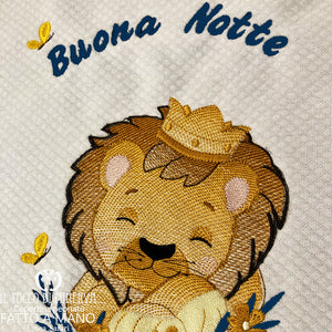 Copertina Neonato in Pile petrolio Linea Safari - Fatto a Mano - Il Tocco di Minerva