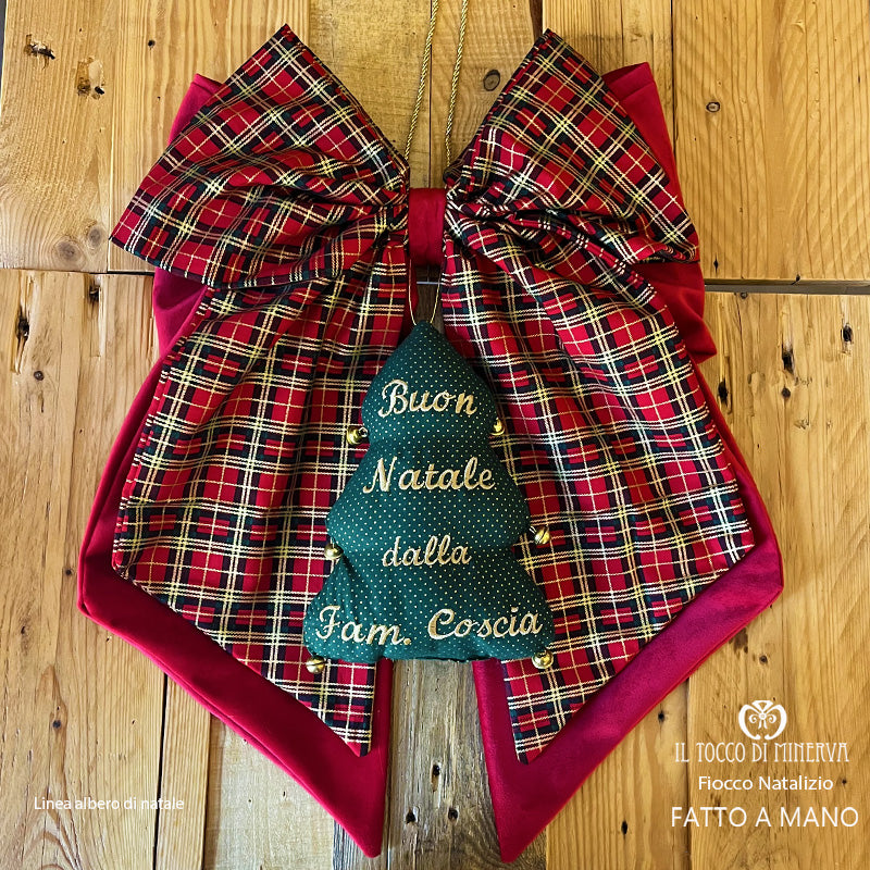 Fiocco Natalizio dietro porta Linea albero di natale  - Fatto a Mano - Il Tocco di Minerva