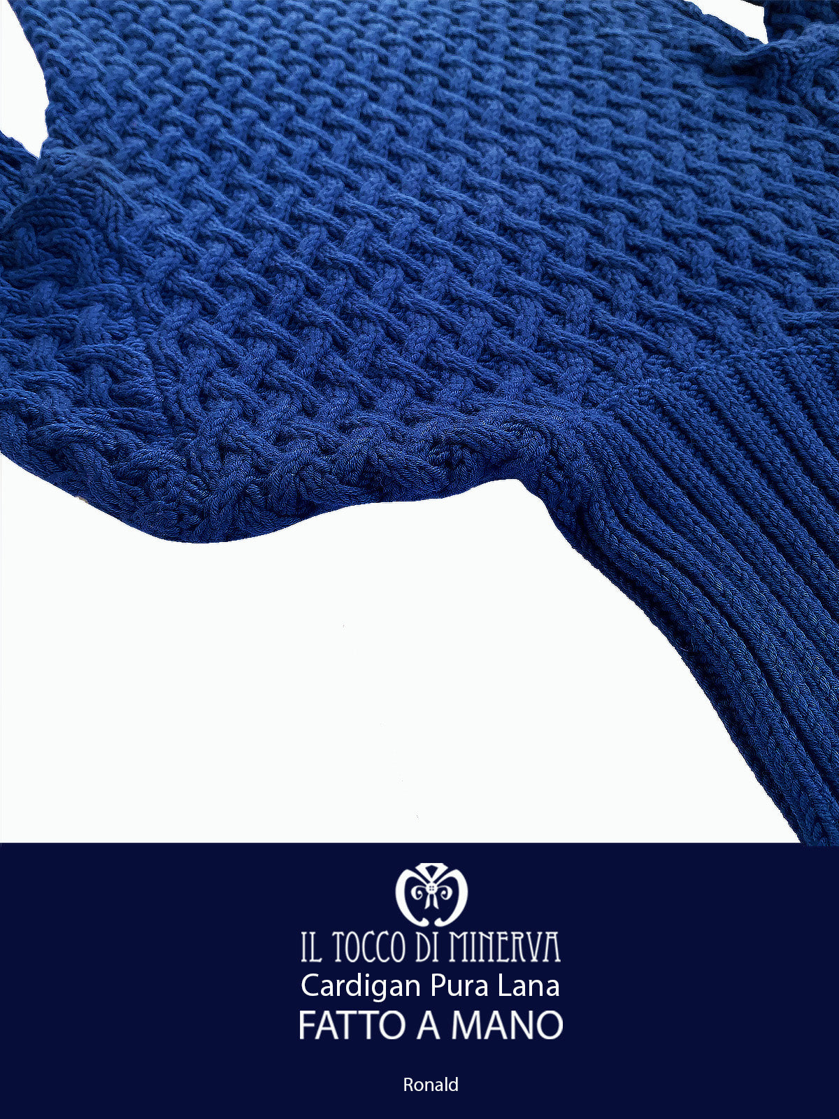 Maglia da Uomo blu Pura Lana Ronald - Fatto a Mano - Il Tocco di Minerva