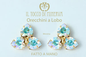 Orecchini Swarovski a Lobo Messina Linea Sposa colore iridescente – Fatto a Mano - Il Tocco di Minerva