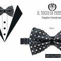 Papillon Uomo Abaco ecopelle tessuto alta moda Linea Sposo - Realizzato a mano - Il Tocco di Minerva