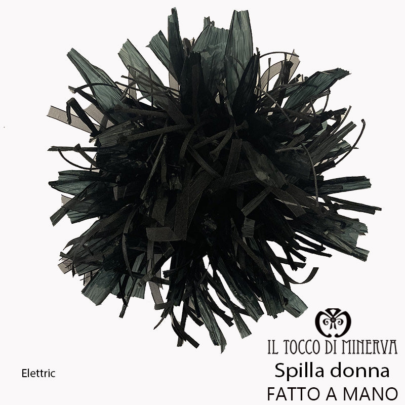 Spilla nera da donna Elettric - Fatto a mano - Il Tocco di Minerva