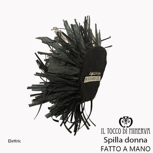 Spilla nera da donna Elettric - Fatto a mano - Il Tocco di Minerva