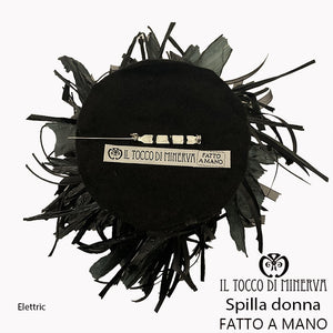 Spilla nera da donna Elettric - Fatto a mano - Il Tocco di Minerva