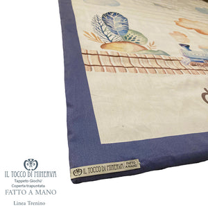 Coperta Mesi neonato Trapuntata Linea Trenino - Fatto a Mano - Il Tocco di Minerva