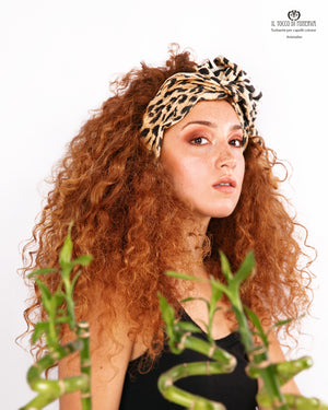 Turbante per capelli Cotone Animalier Leopardato Realizzato a Mano - Il Tocco di Minerva