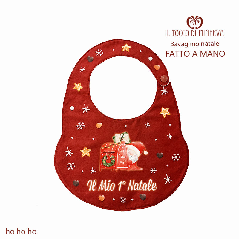 Bavaglino neonato natale ho ho ho - Fatto a Mano