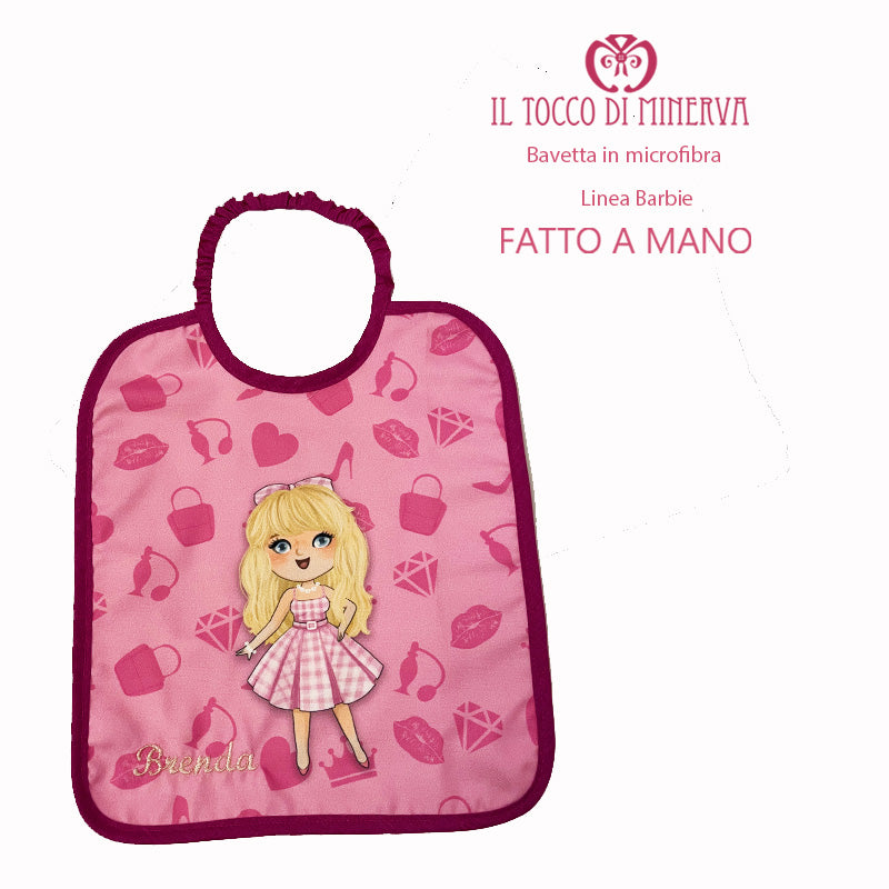 Bavaglino microfibra Bimba Linea barbie - Fatto a mano - Il Tocco di Minerva