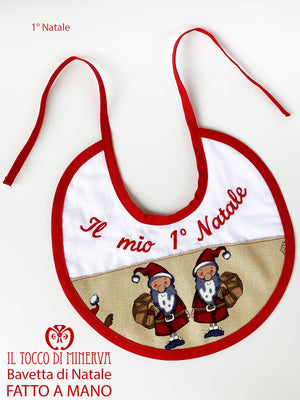 Bavetta natale il mio primo natale babbo natale - Realizzata a mano - Il Tocco di Minerva