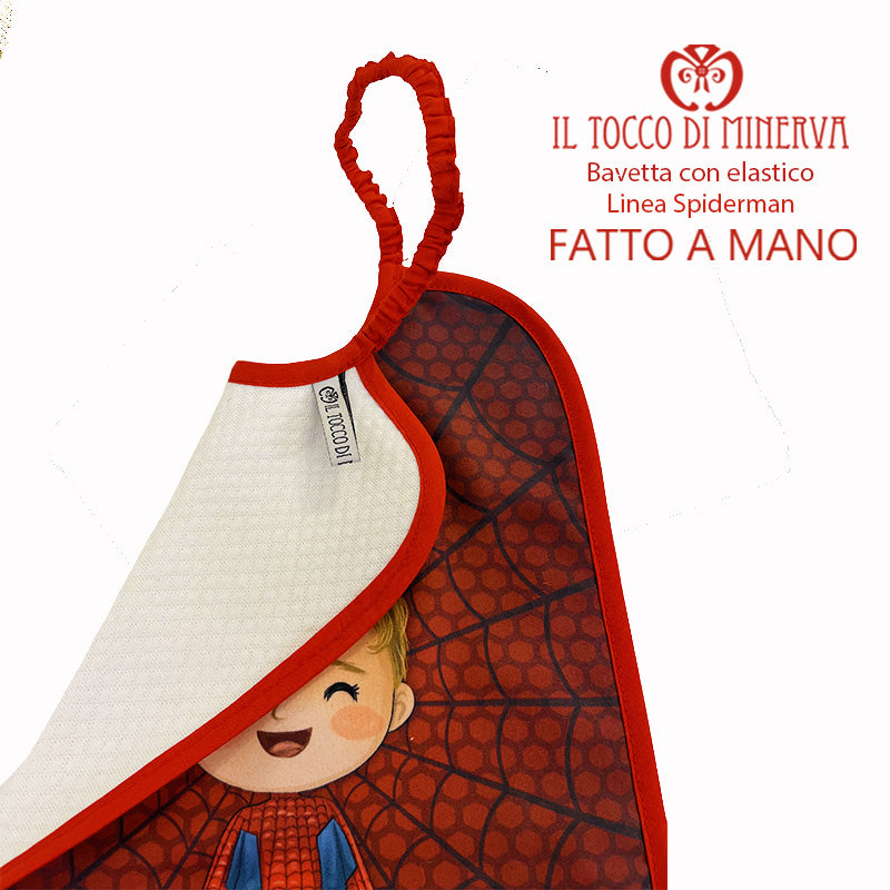 Bavaglino microfibra Bimbo Linea Spiderman - Fatto a mano - Il Tocco di Minerva