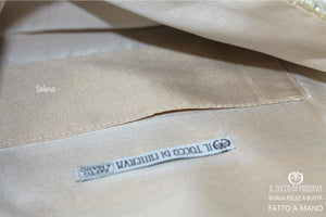 Borsa Pochette Ecopelle platino Selene – Realizzata a mano - Il Tocco di Minerva