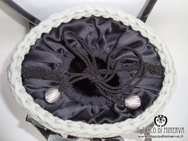 Borsa Grigia in Fettuccia Rita Lavorata a Mano - Handmade - Il Tocco di Minerva