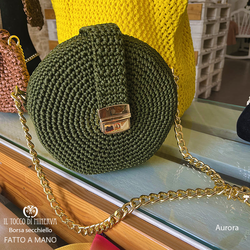 Borsa uncinetto in cordoncino Aurora - Fatto a mano