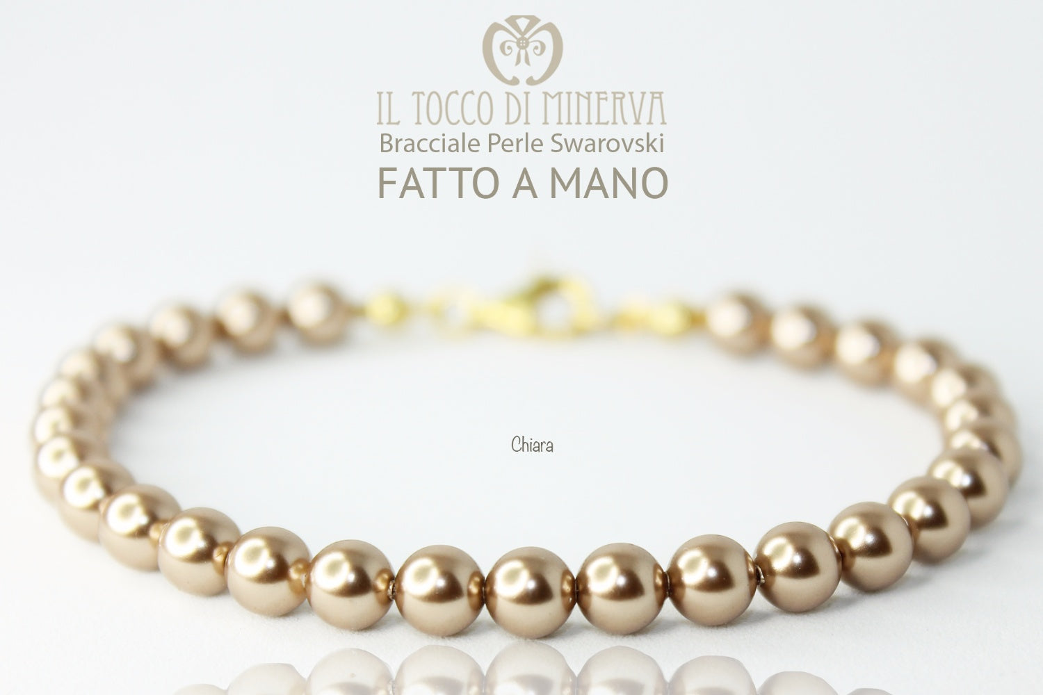 Bracciale Perle Swarovski Chiara Tortora - Realizzato a mano - Il Tocco di Minerva