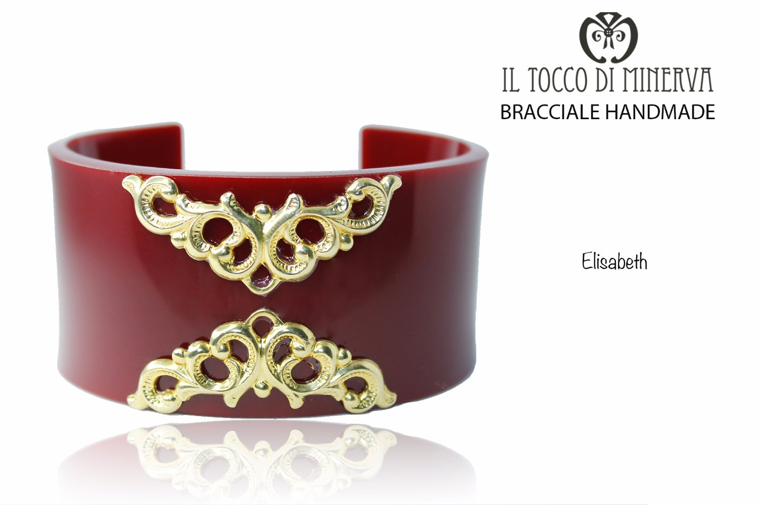 Bracciale plexiglas bordeaux lucido Elisabeth Realizzato a mano – Handmade - Il Tocco di Minerva